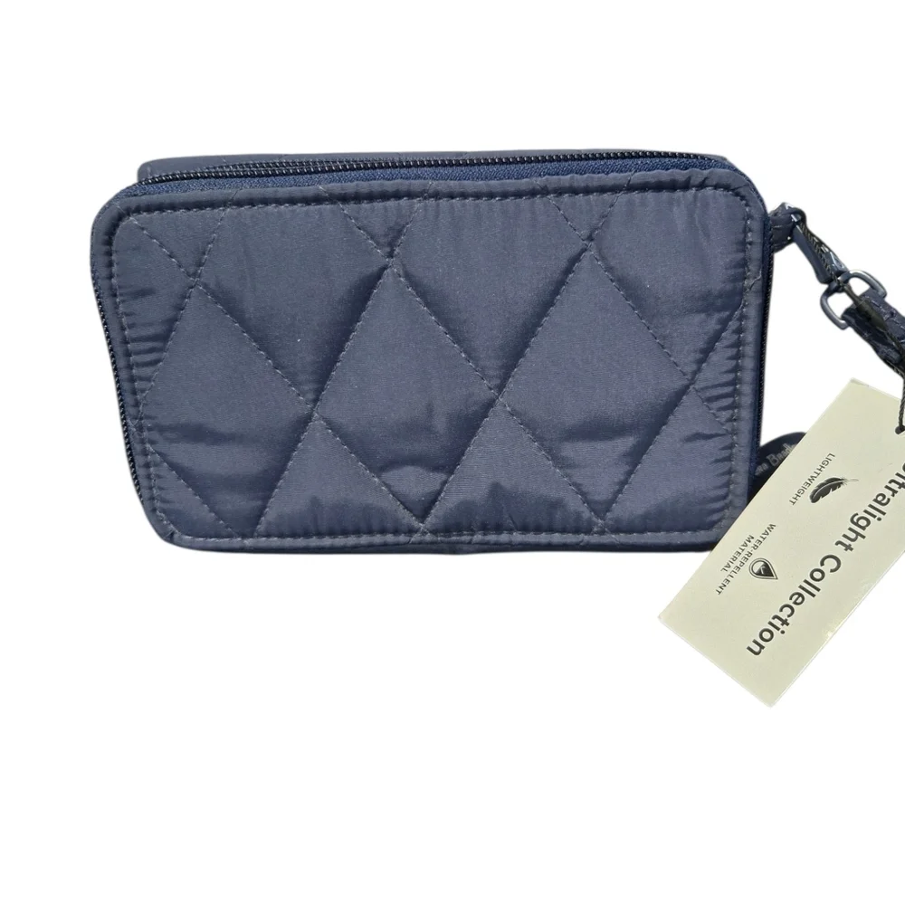 Vera Bradley Navy RFID Quilted Crossbody  Wristlet